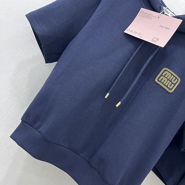 希少 ミュウミュウ ロゴスウェット上下 半袖 myh71355